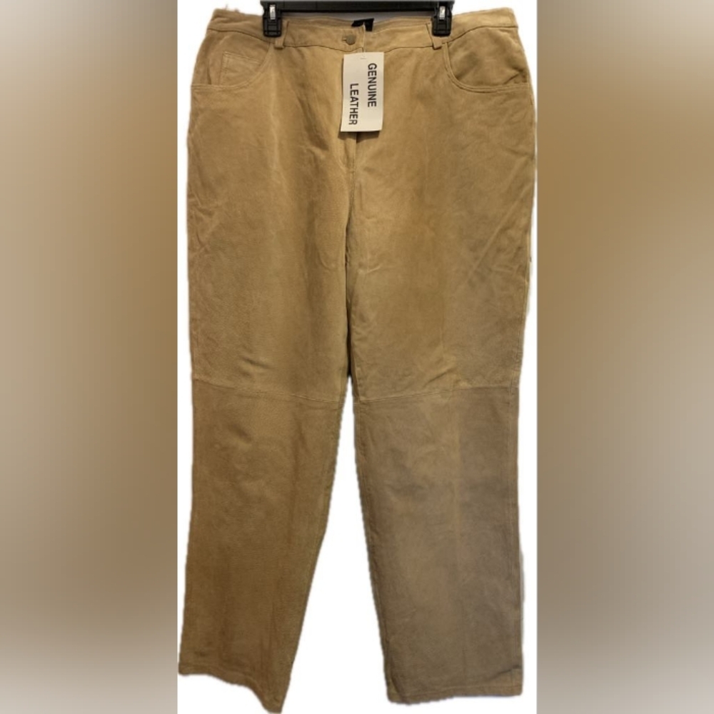 NWT Metrostyle Tan Leather Pants Size 20